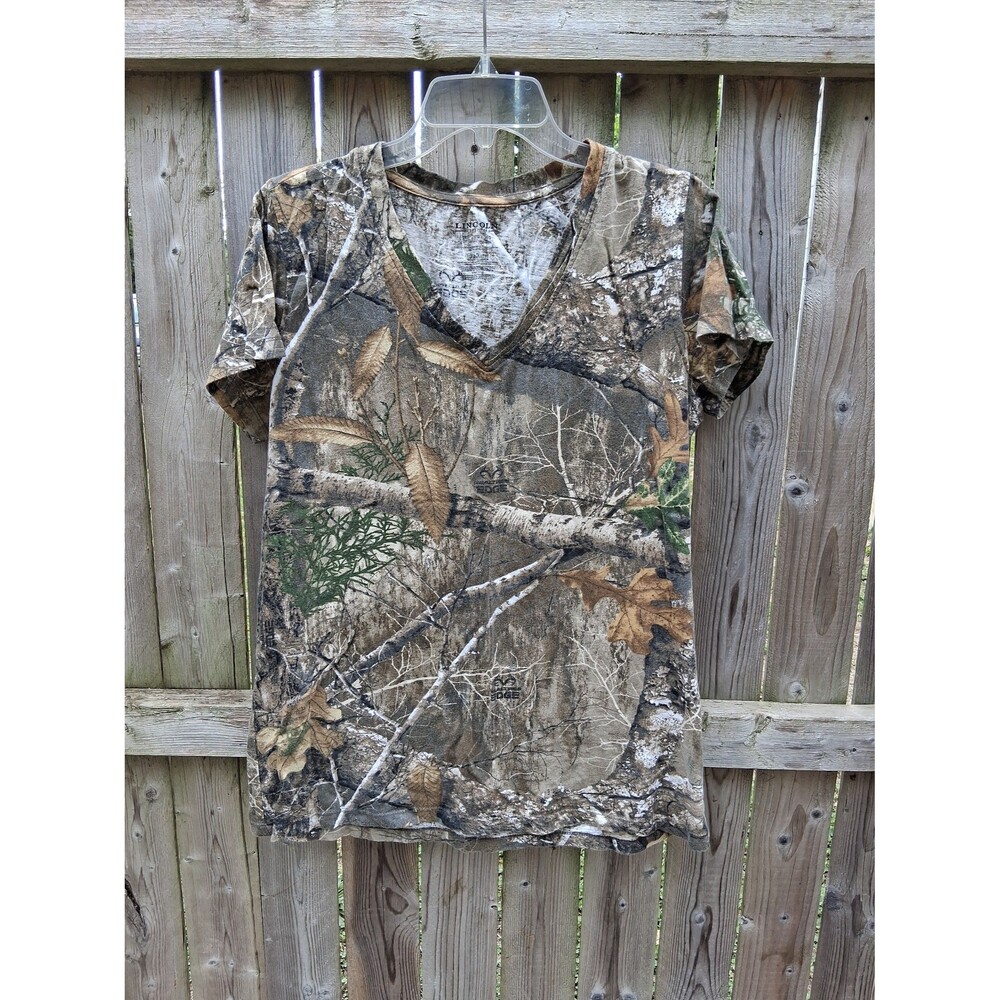 T-Shirt Tee Realtree Edge Brown Camo Women's 2XL XXL 20 Lincoln Outfitters - Picture 1 of 6